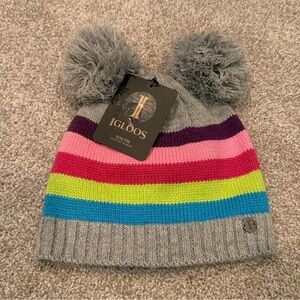 NWT Igloo’s youth girls hat with Pom-Pom’s